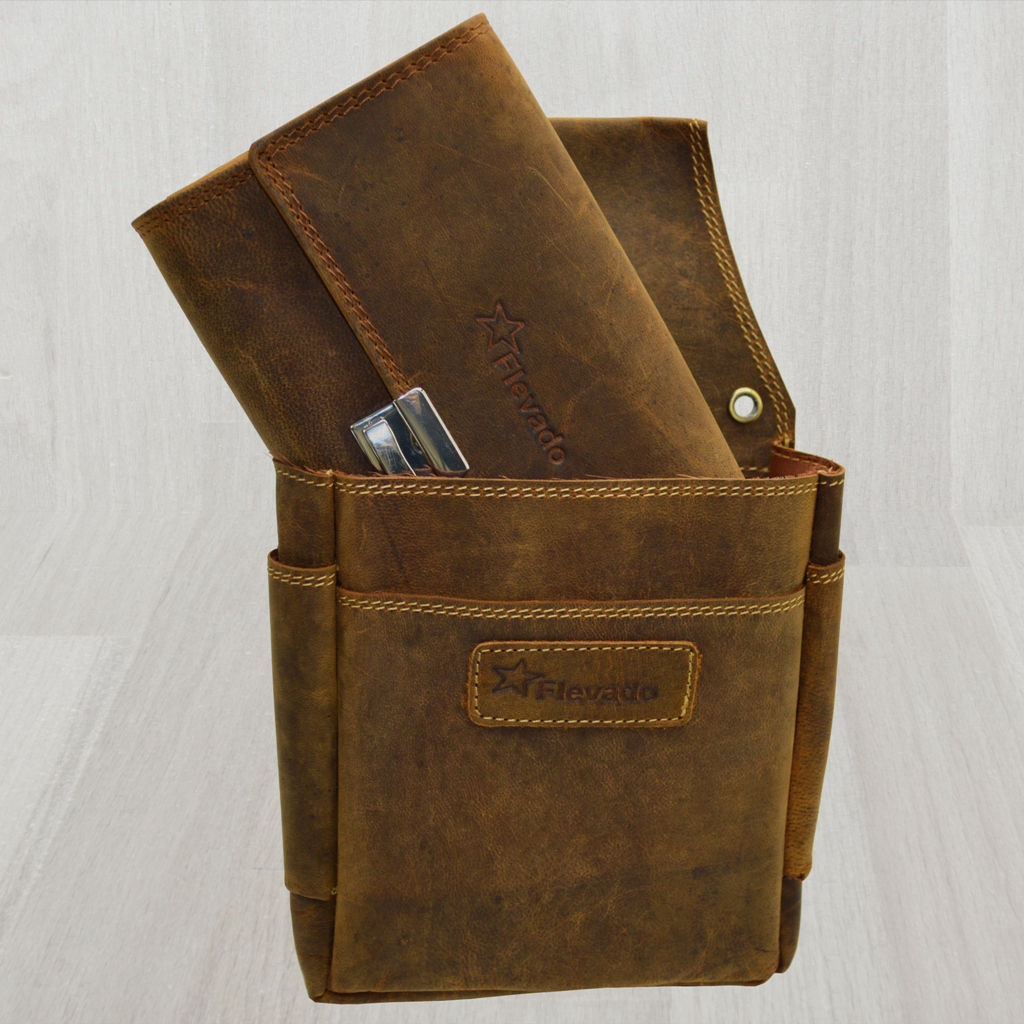 Mini Geldb&ouml;rse LEAS In Echt-Leder, Miniportemonnaie Geldbeutel Schwarz